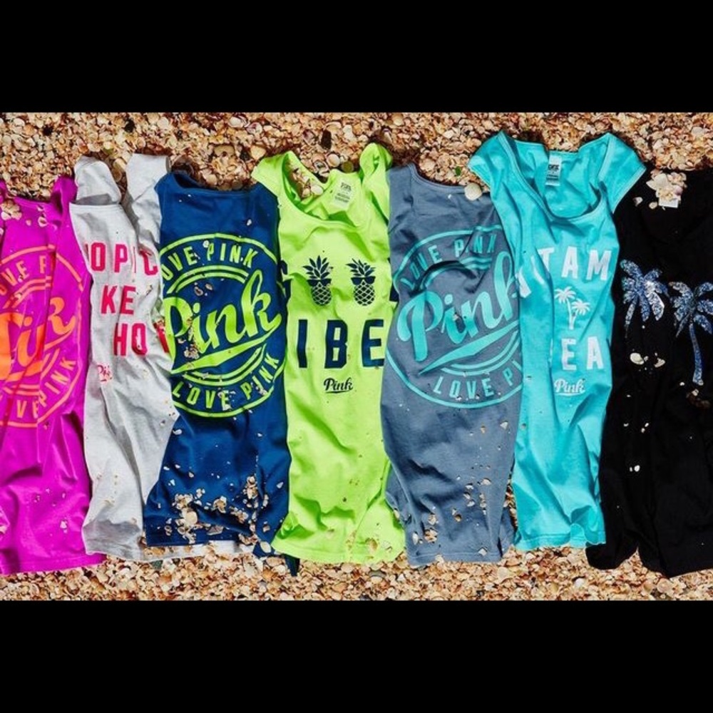 Bundle of 6 Victoria Secret PINK TANK TOPS SOLD!!!